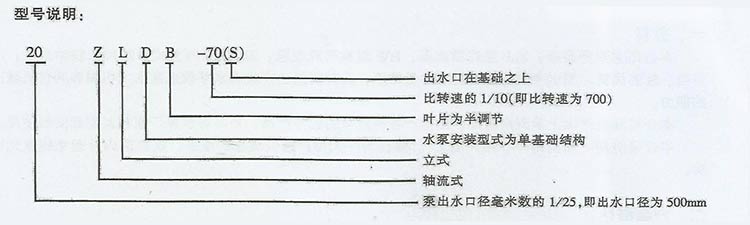 ZLDB型轴流泵型号说明